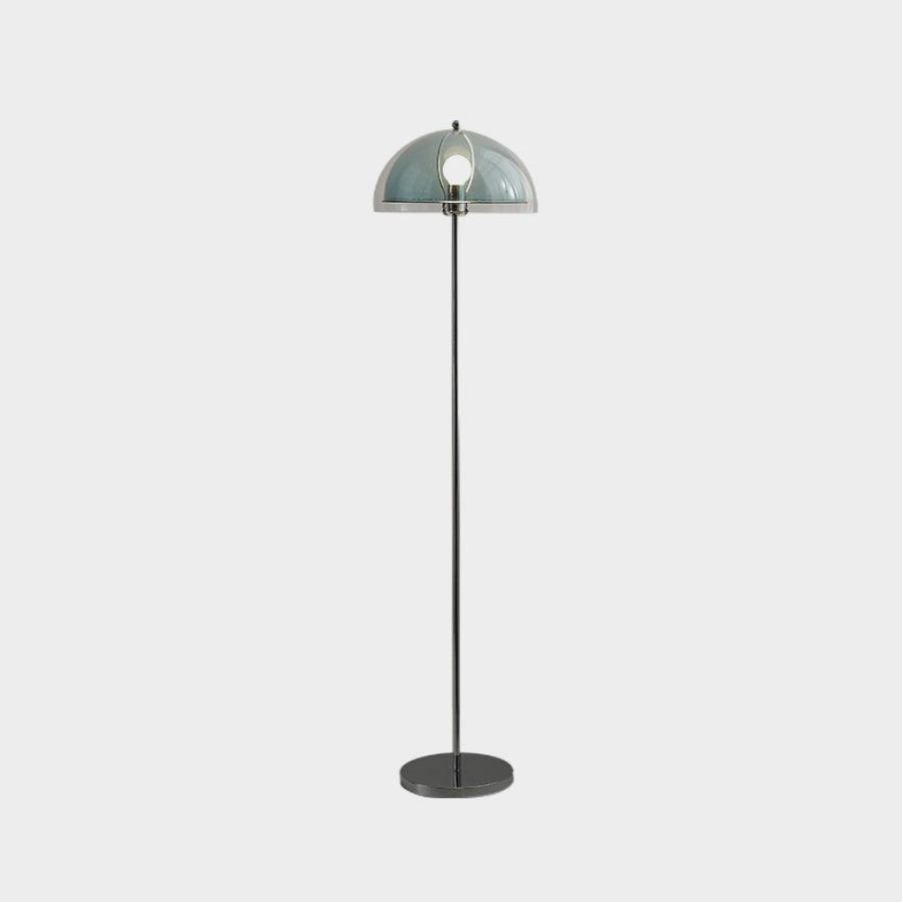 Floor Lamp with Double Layer Acrylic Dome Shade and Chrome Metal Post