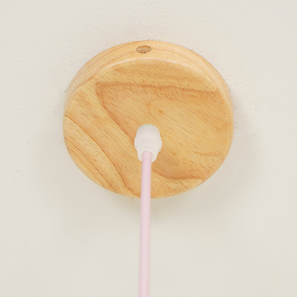 Nordic Geometric Wood Pendant Light - Modern Hand-Turned Orbital Hanging Lamp