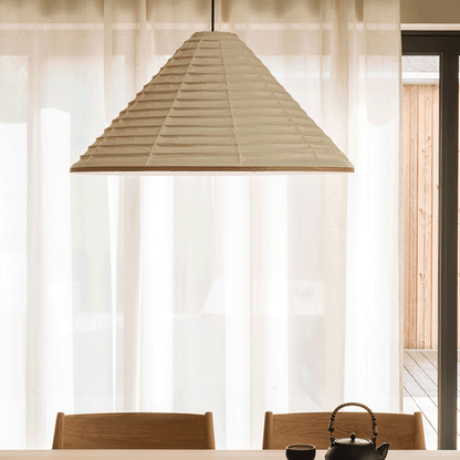 Japanese Washi Paper Pyramid Pendant Light - Japandi Style Decor