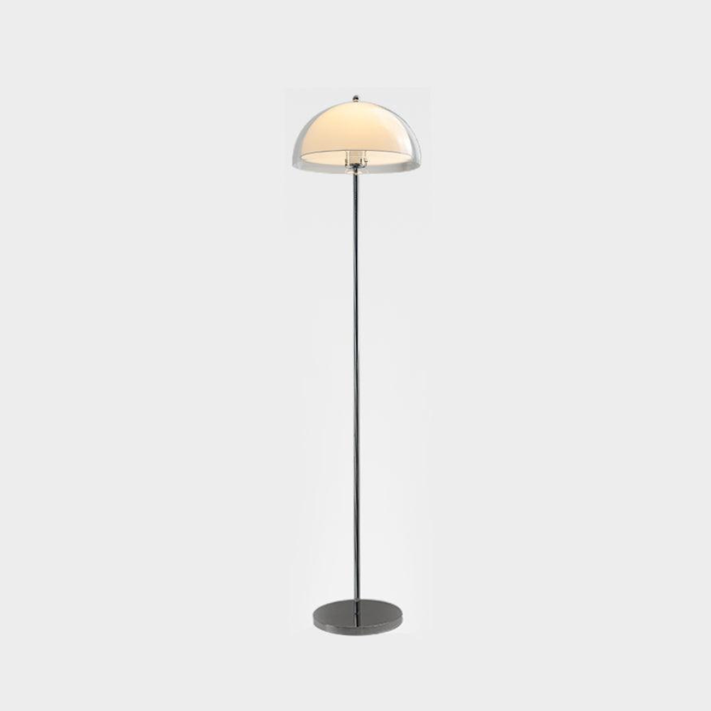 Floor Lamp with Double Layer Acrylic Dome Shade and Chrome Metal Post