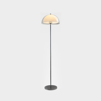 Floor Lamp with Double Layer Acrylic Dome Shade and Chrome Metal Post