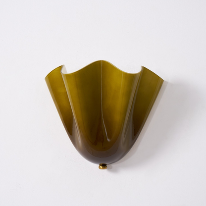 Modern Ruffled Glass Wall Sconce - Organic Blooming Flower Wall Lamp