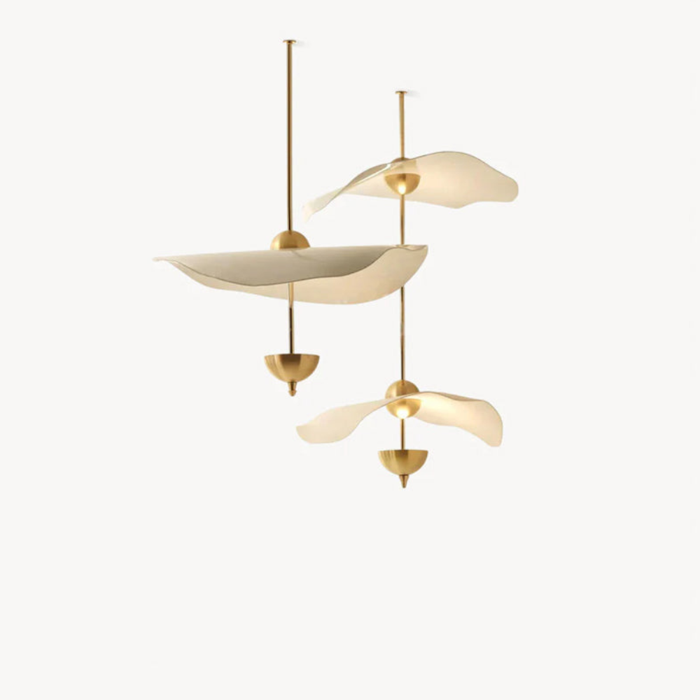 Modern Wavy Wing Pendant Light - Sculptural Floating Ribbon Hanging Lamp
