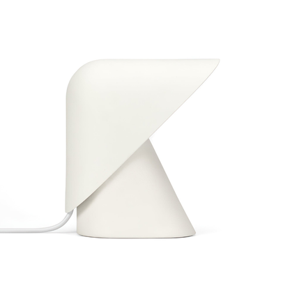 Metal Shield Table Lamp with Matte Resin Base - Nordic Desk Lighting
