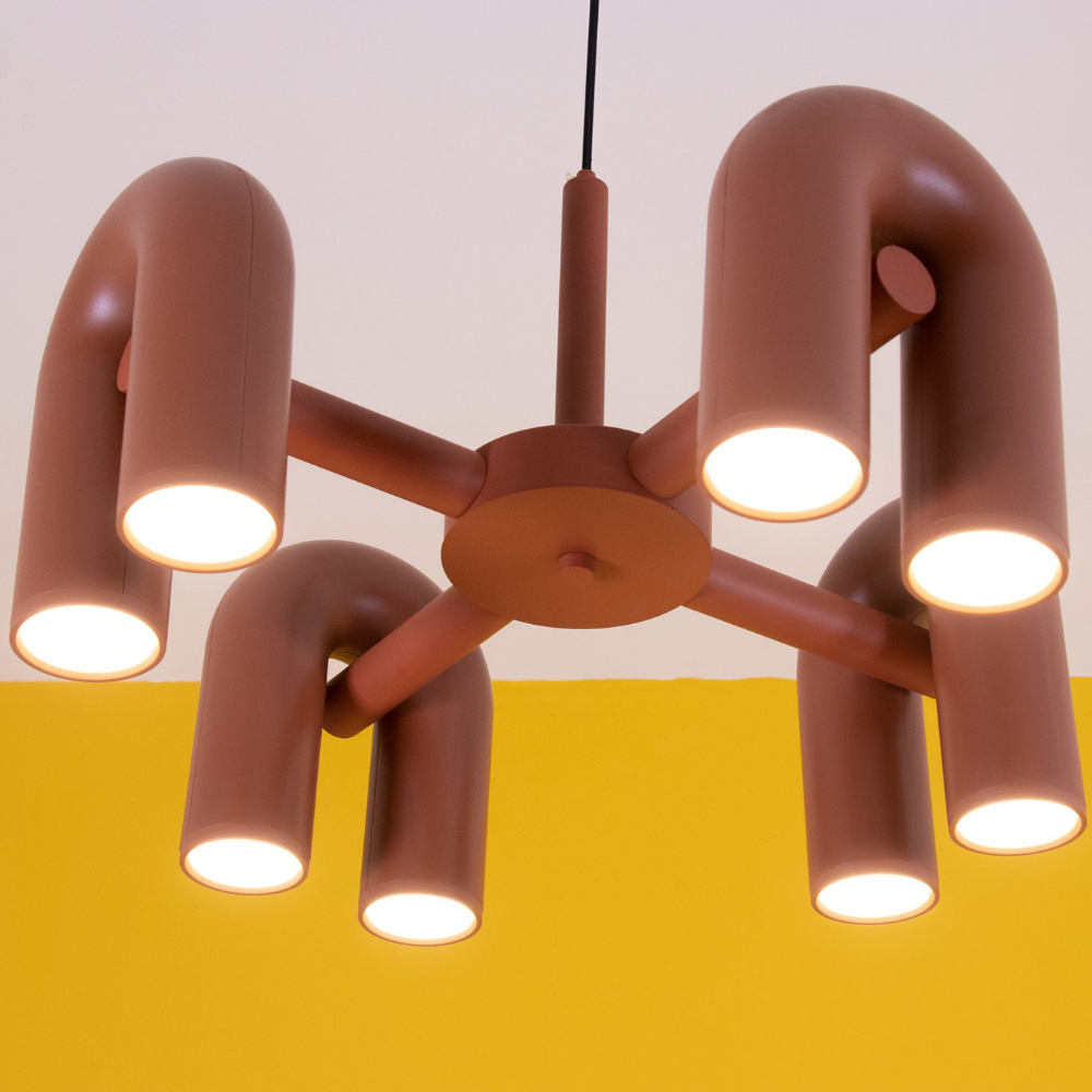 Modern U-Shaped Modular Chandelier - Sculptural Arch Tubular Pendant Light