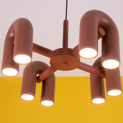 Modern U-Shaped Modular Chandelier - Sculptural Arch Tubular Pendant Light