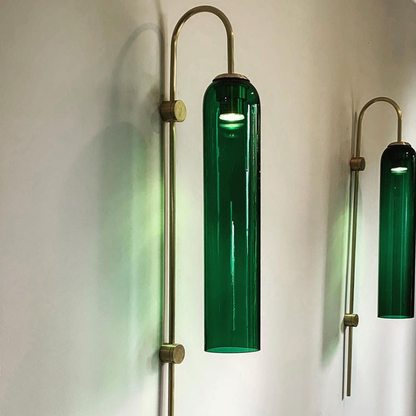 Modern Capsule Glass Wall Sconce - Elongated Gooseneck Pill Light