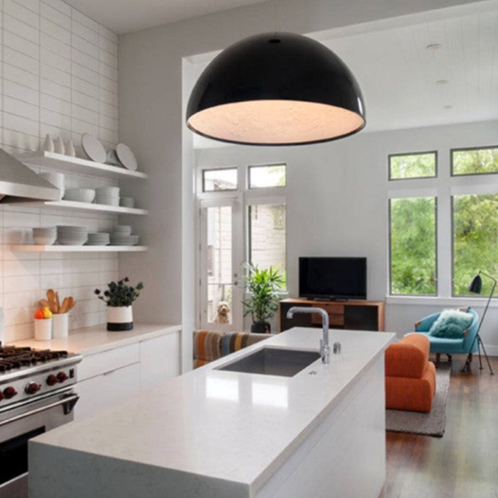 Modern Floral Relief Dome Pendant Light - Sculptural Garden Interior Pendant Lights