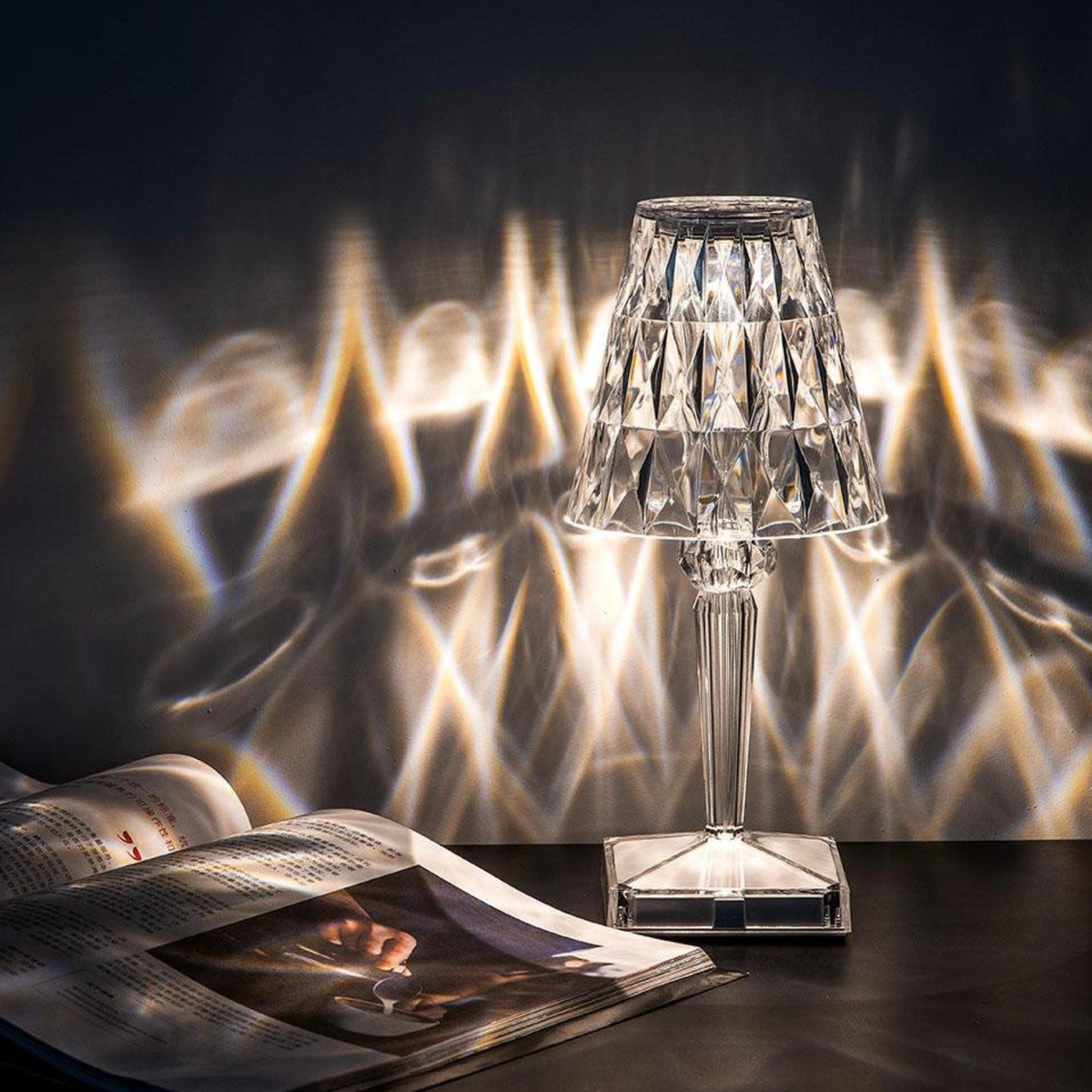 Rechargeable Cordless Crystal LED Lamp