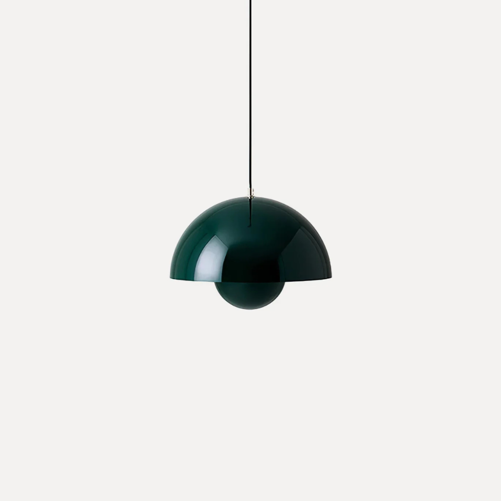 Pendant Light with Nested Dome Metal Shades - Mid Century Modern Retro