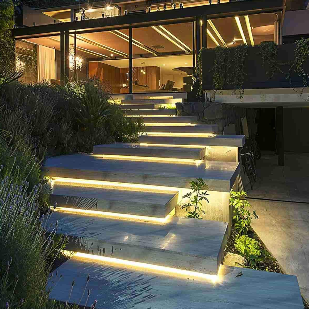 COB LED Strip for Outdoor Stairs and Landscape - Modern Hardscape Light