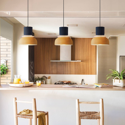Stacked Bowl Hanging Lamp with Matte Finish - Nordic Geometric Style