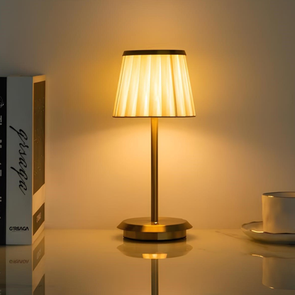 Rechargeable Desk Lamp with Iron Base - Portable Art Deco Style