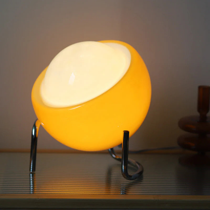 Retro Bauhaus Egg Shape Table Lamp - Warm Glow