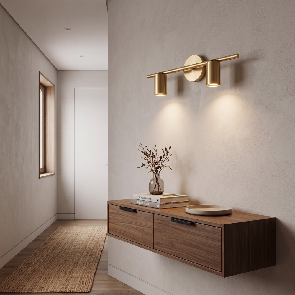 Led vanity lights with Adjustable Twin Cylinder Heads - Industrial Modern