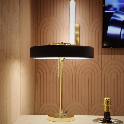Spun Metal Table Lamp with Pull Chain and Acrylic Diffuser - Industrial