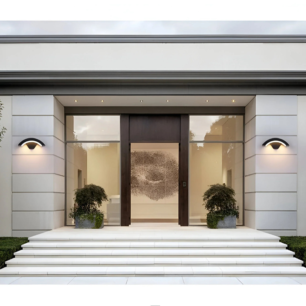 Outdoor Wall Light with Motion Sensor - Arched Modern Design