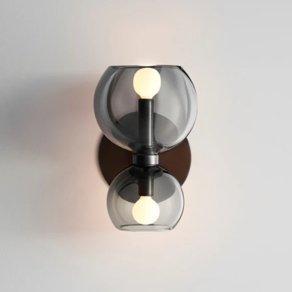 Modern Hourglass Glass Wall Sconce - Dual-Globe Geometric Wall Light