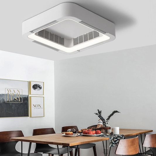 Ceiling Fan with Light and Bladeless Internal Ventilation - High-Modern Style