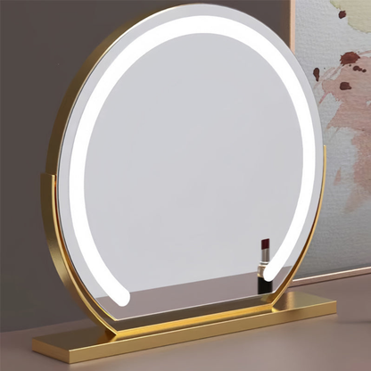 Smart Touch Lighted Makeup Mirror with Weighted Base - 360° Rotating Decor