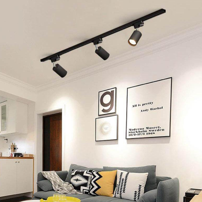 LED Track Lighting System with Adjustable Spotlights - Modern Industrial