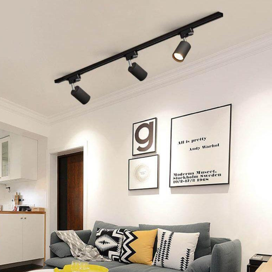 LED Track Lighting System with Adjustable Spotlights - Modern Industrial