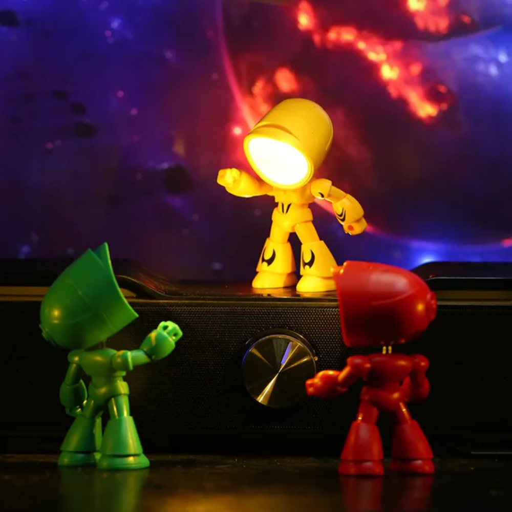 Modern Robot-Inspired Mini LED Lamp - Playful Character Accent Nightlight