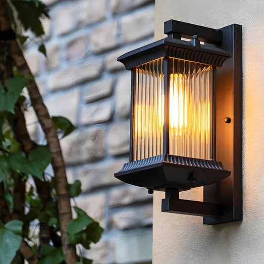 Entryway Light Fixtures for Porch and Patio - Tiered Glass Wall Light