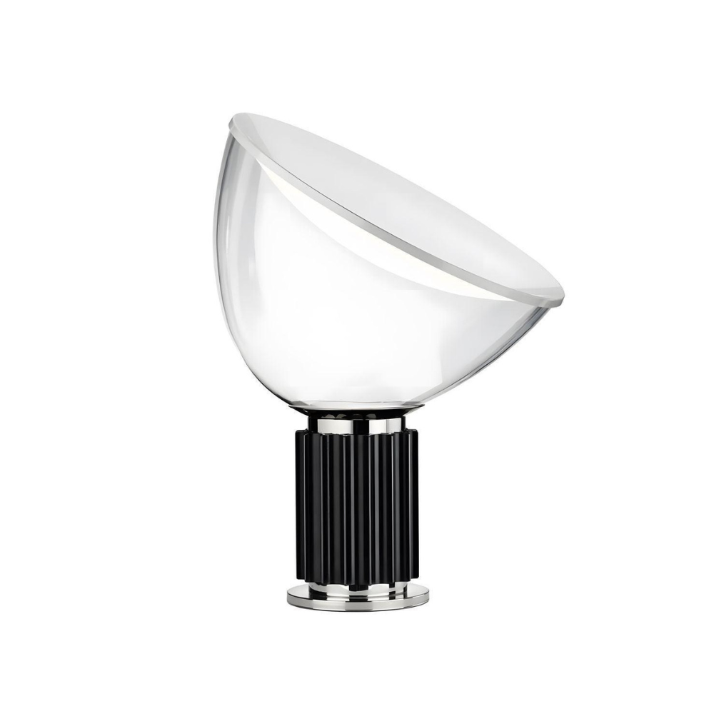 Glass Bowl Table Lamp with Aluminum Reflector - Mid Century Art Deco