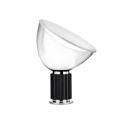 Glass Bowl Table Lamp with Aluminum Reflector - Mid Century Art Deco
