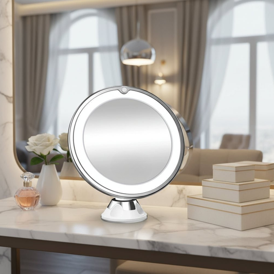 Led makeup mirror with Optical Zoom and Portable Frame - Contemporary Sconce