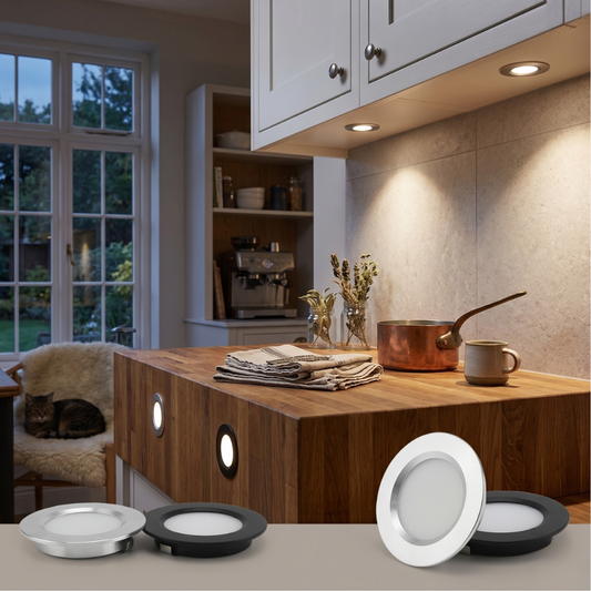 LED Downlights for Kitchen Cabinets and Closets - Low Profile Design