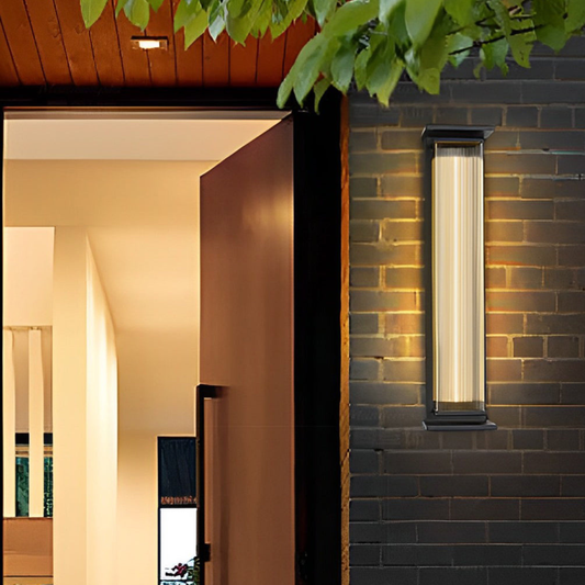 Entryway light fixtures with Vertical Stainless Steel Frame - Industrial Modern