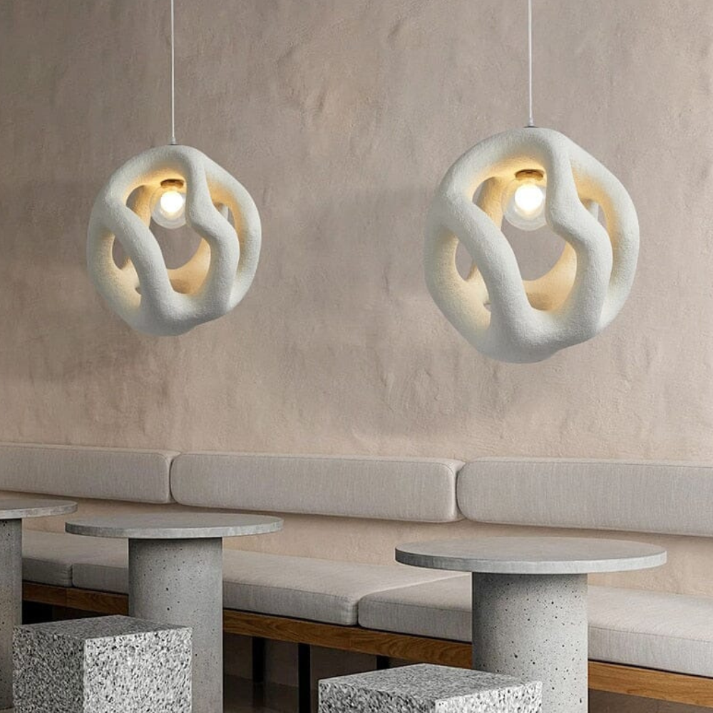 Wabi-Sabi Organic Sculptural Pendant - Irregular Hollow Sphere Light
