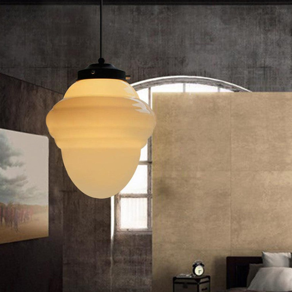 Architectural Frosted Glass Pendant Series — Minimalist Matte White Sconce