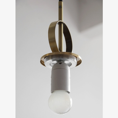 Architectural Brass Arc Ceiling Lamp - Minimalist Frosted Glass Rise-and-Fall Sconce