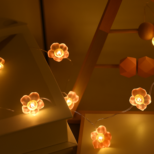 Battery Powered Fairy Lights Flower Design with USB Option and Flexible Wire - 20 or 30 LEDs
