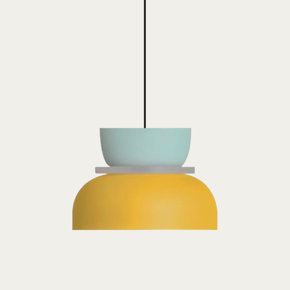 Stacked Bowl Hanging Lamp with Matte Finish - Nordic Geometric Style