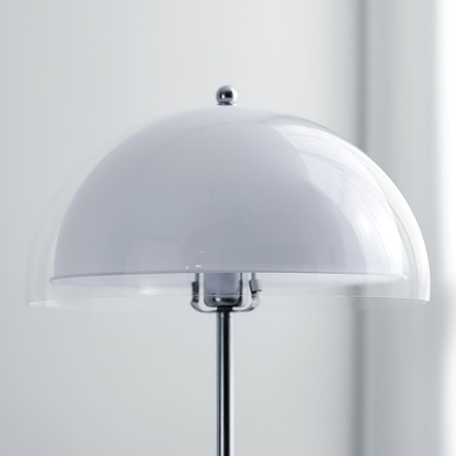 Floor Lamp with Double Layer Acrylic Dome Shade and Chrome Metal Post