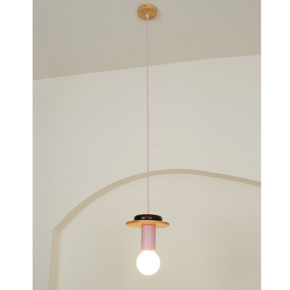 Nordic Geometric Wood Pendant Light - Modern Hand-Turned Orbital Hanging Lamp