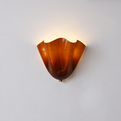 Modern Ruffled Glass Wall Sconce - Organic Blooming Flower Wall Lamp