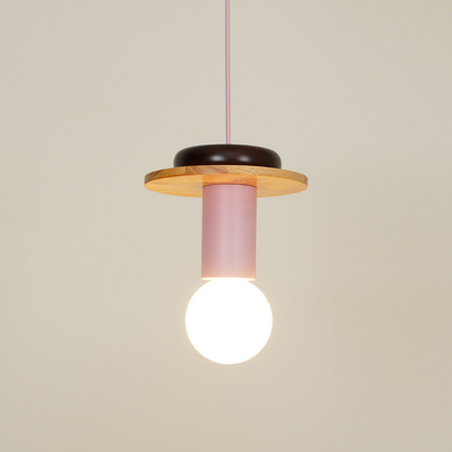 Nordic Geometric Wood Pendant Light - Modern Hand-Turned Orbital Hanging Lamp