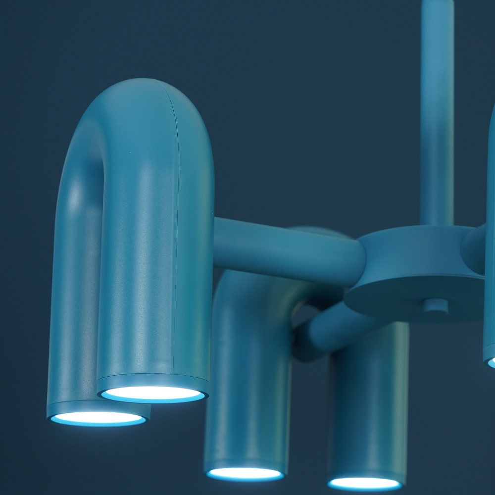 Modern U-Shaped Modular Chandelier - Sculptural Arch Tubular Pendant Light