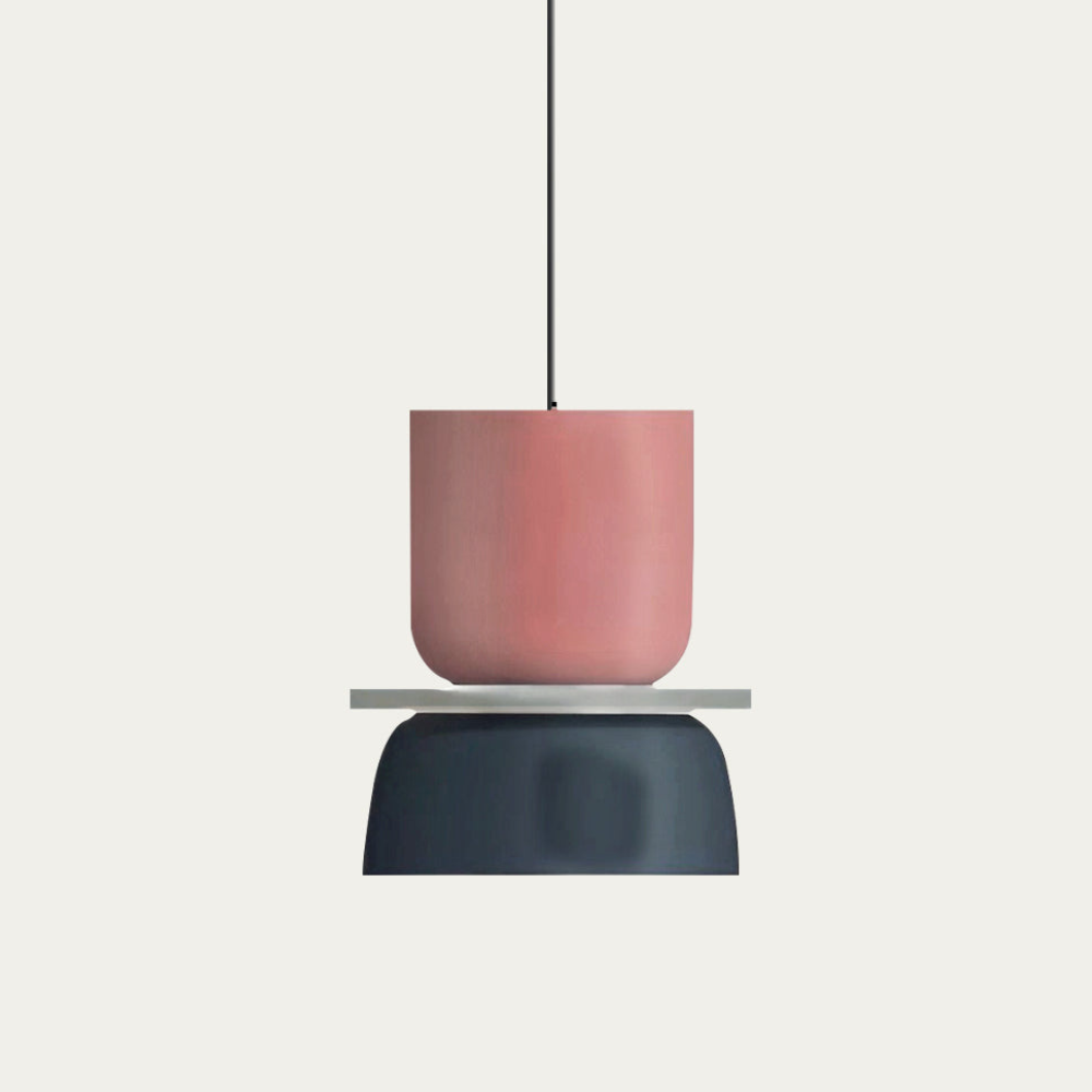 Stacked Bowl Hanging Lamp with Matte Finish - Nordic Geometric Style