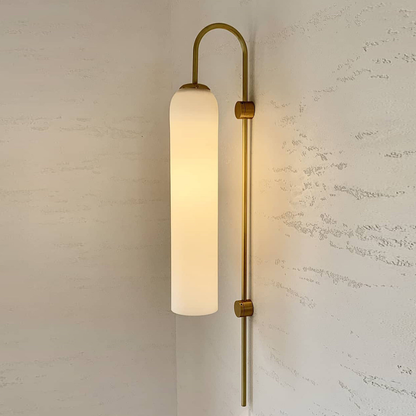 Modern Capsule Glass Wall Sconce - Elongated Gooseneck Pill Light