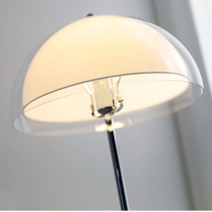 Floor Lamp with Double Layer Acrylic Dome Shade and Chrome Metal Post