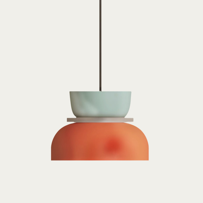 Stacked Bowl Hanging Lamp with Matte Finish - Nordic Geometric Style