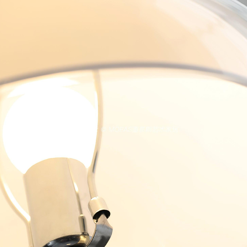 Floor Lamp with Double Layer Acrylic Dome Shade and Chrome Metal Post