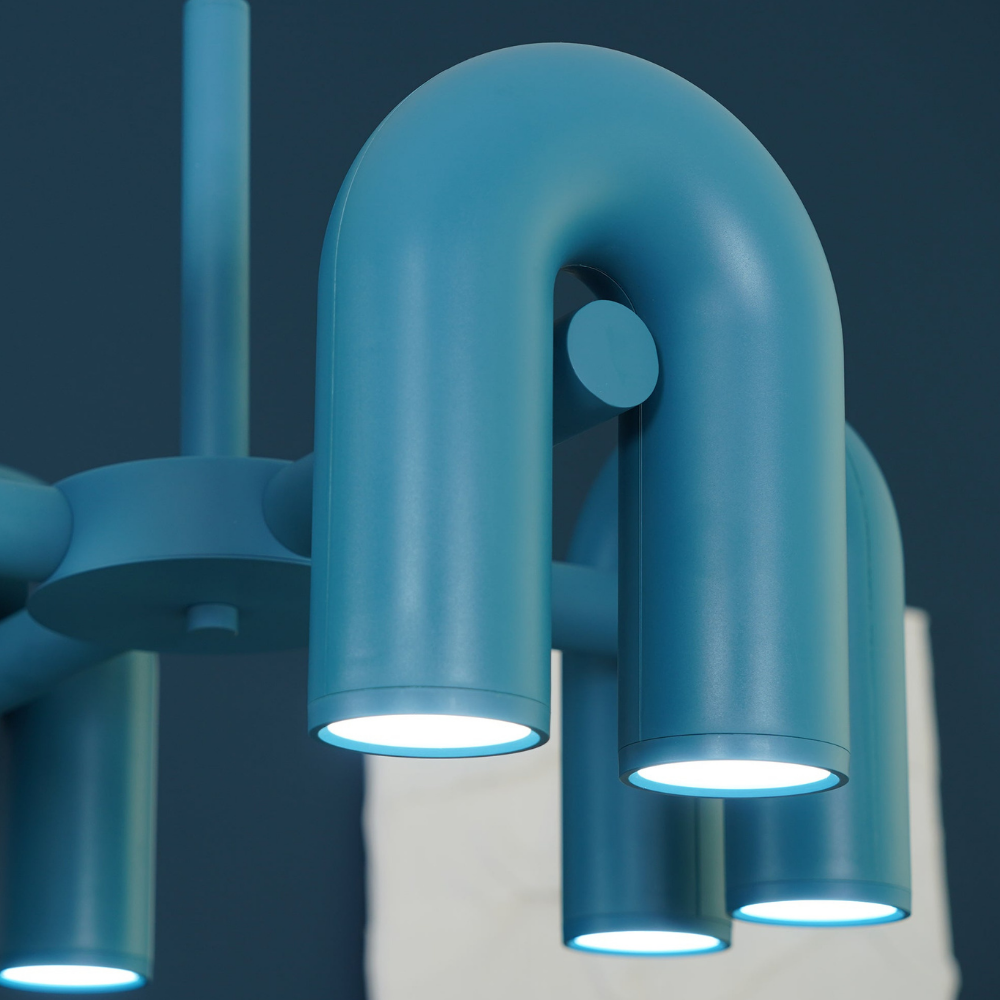 Modern U-Shaped Modular Chandelier - Sculptural Arch Tubular Pendant Light