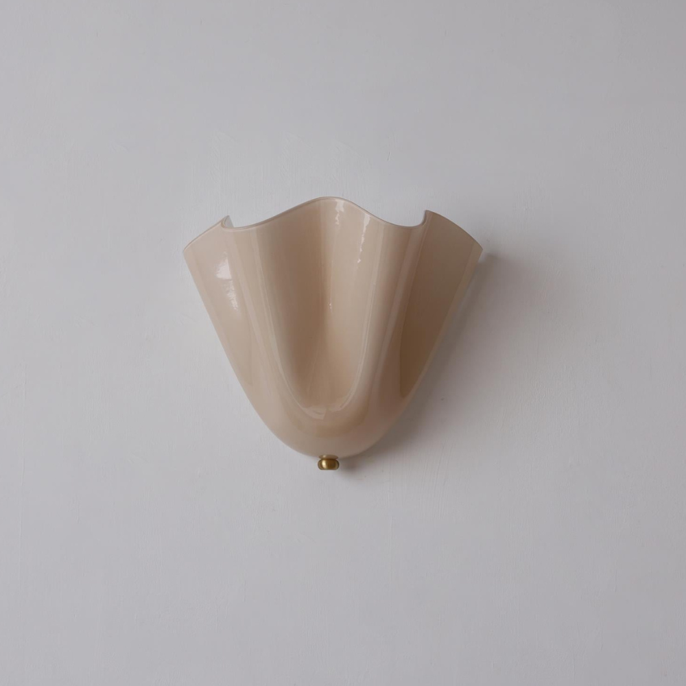 Modern Ruffled Glass Wall Sconce - Organic Blooming Flower Wall Lamp